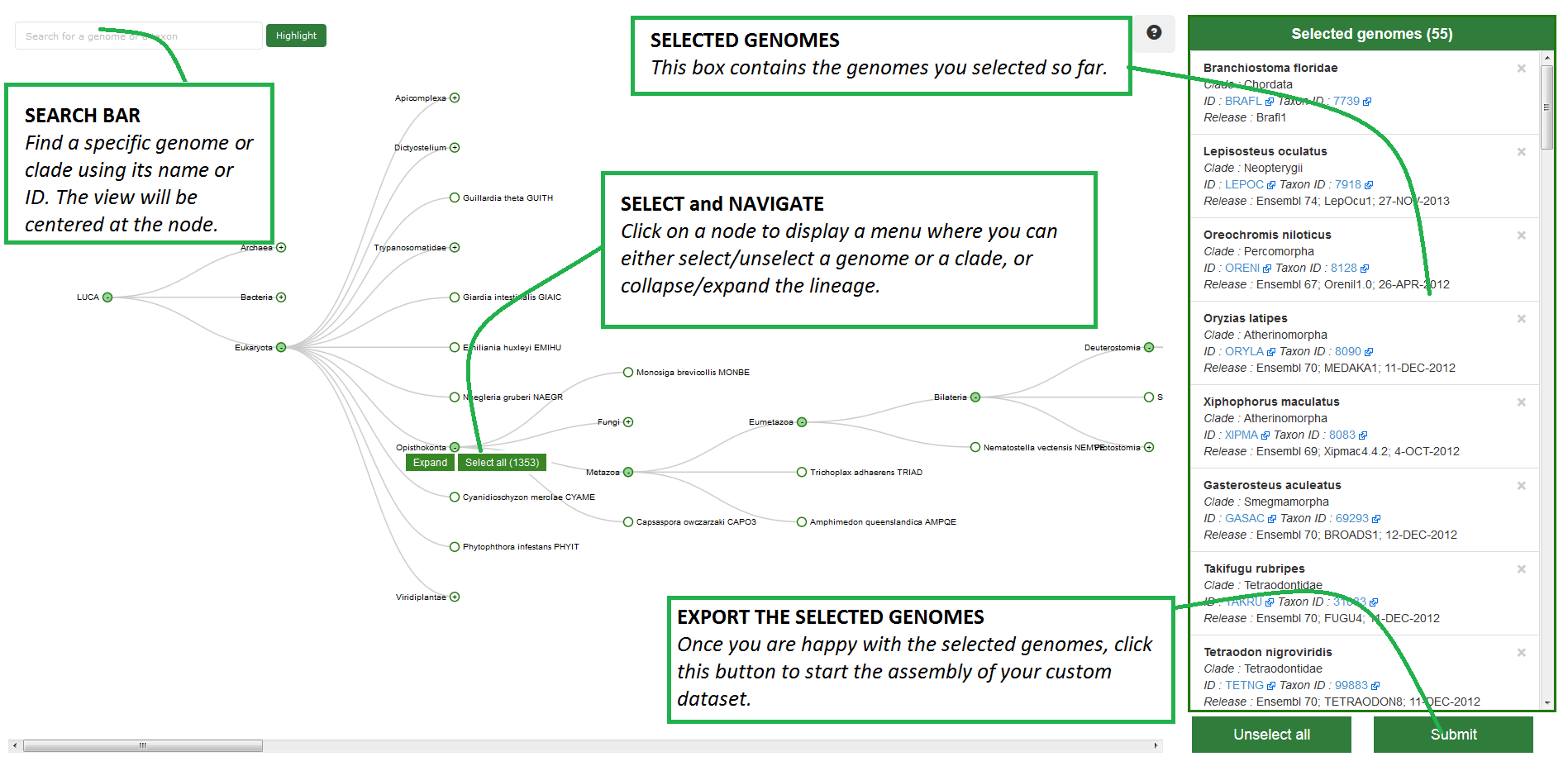 OMA genomepicker how to use